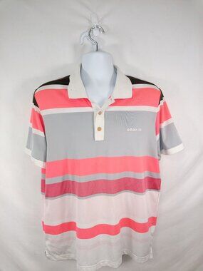 Adidas Men's Vintage - Style Striped Polo Golf Shirt
